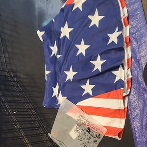 Blue and Red Star-Patterned skirt